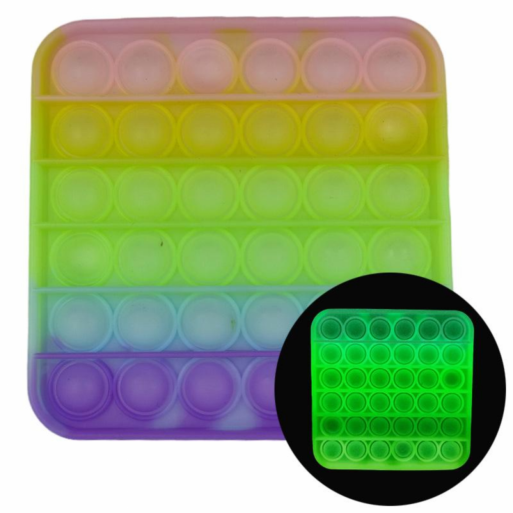 Антистрес Sibelly антистрес Pop It Square Glow in Dark (SB-PPIT-SQL-GD) - изображение 2