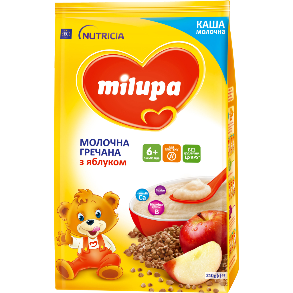 Дитяча каша Milupa молочна гречана з яблуком для дітей від 6 місяців 210 г (5900852054754) - изображение 2