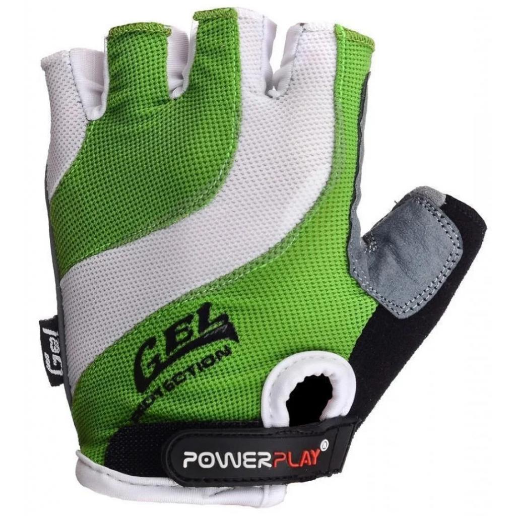 Велорукавиці PowerPlay 5034 White/Green S (5034C_S_Green) - зображення 2