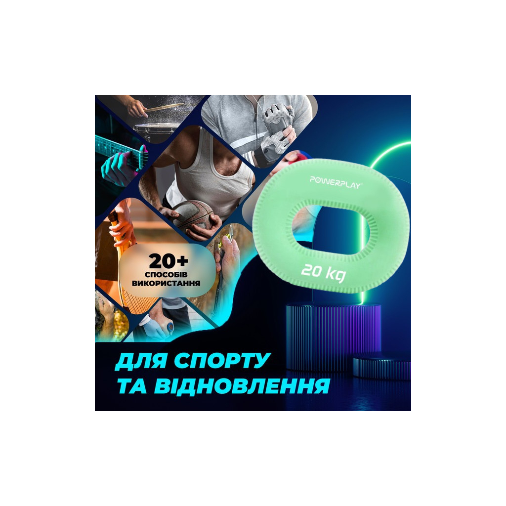 Еспандер PowerPlay PP-4336 Hand Grip Medium 20 кг Зелений (PP_4336_Green_20kg) - изображение 7