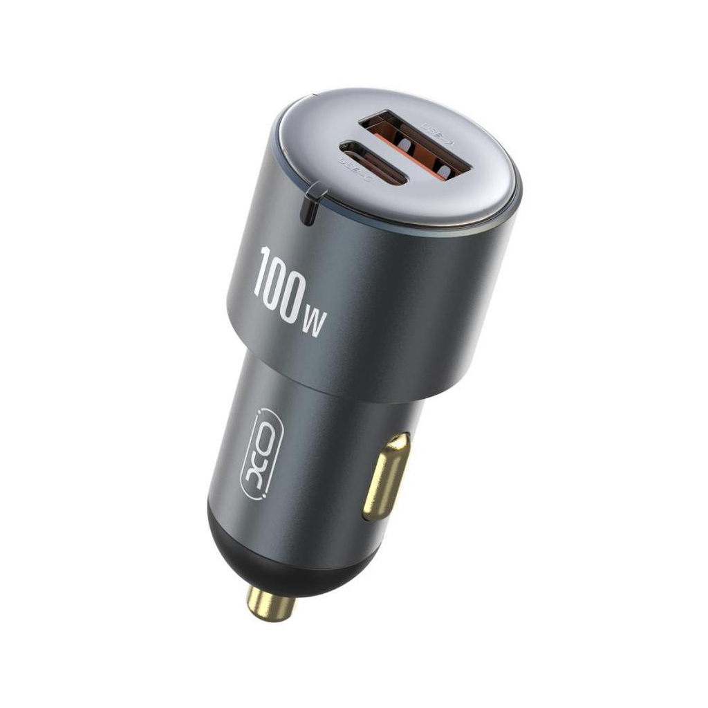Зарядний пристрій XO CC47 1 USB 65W + 1 Type-C PD 35W (100W) Black (XO-CC47-BK) - зображення 1