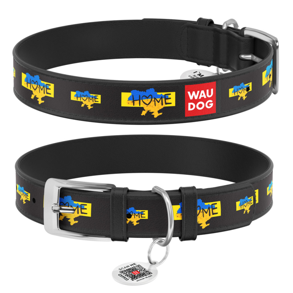 Нашийник для тварин WAUDOG Design з QR паспортом "Дім" XS Ш 12 мм Д 20-28 см (чорний) (3602-0230-01) - зображення 2