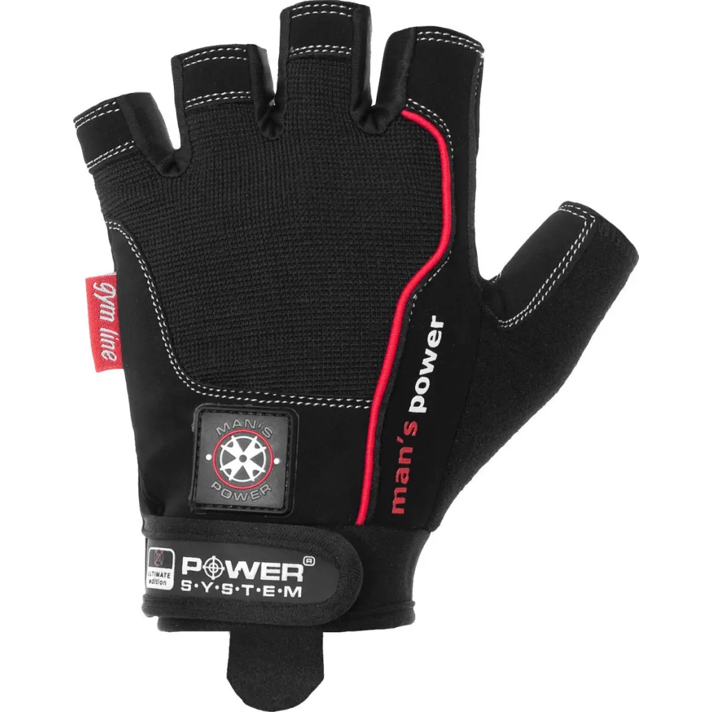 Рукавички для фітнесу Power System PS-2580 Mans Power Black L (PS-2580_L_Black) - зображення 2