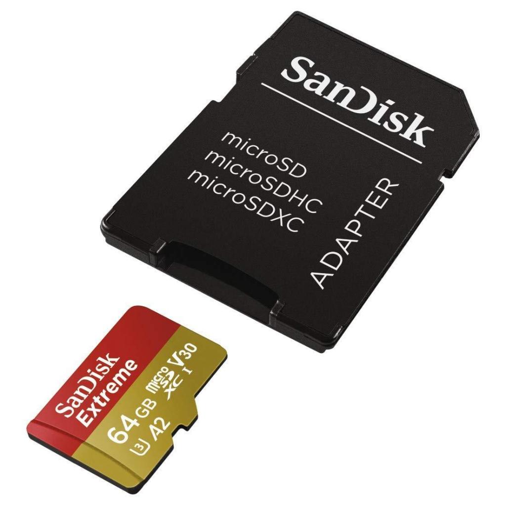 Карта пам'яті SanDisk 64GB microSD class 10 UHS-I U3 A2 EXTREME (SDSQXA2-064G-GN6AA) - зображення 3
