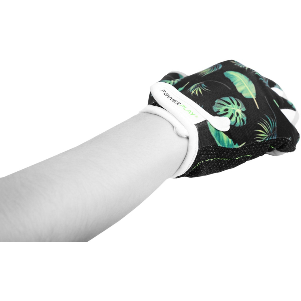 Велорукавиці PowerPlay 001 Листя Чорні XS (001_Black_XS) - зображення 4