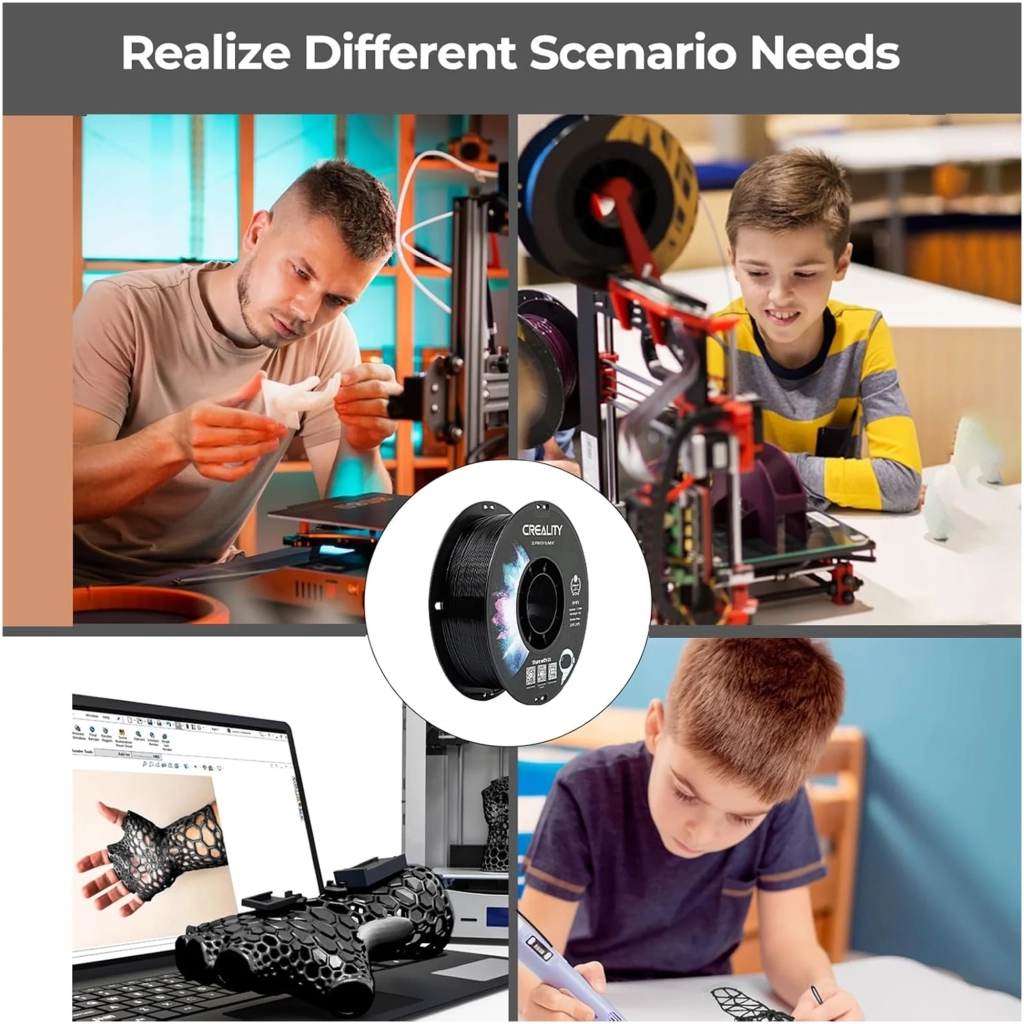 Пластик для 3D-принтера Creality PETG 1.75мм, black 2кг +white 2кг (3301030079) - зображення 3