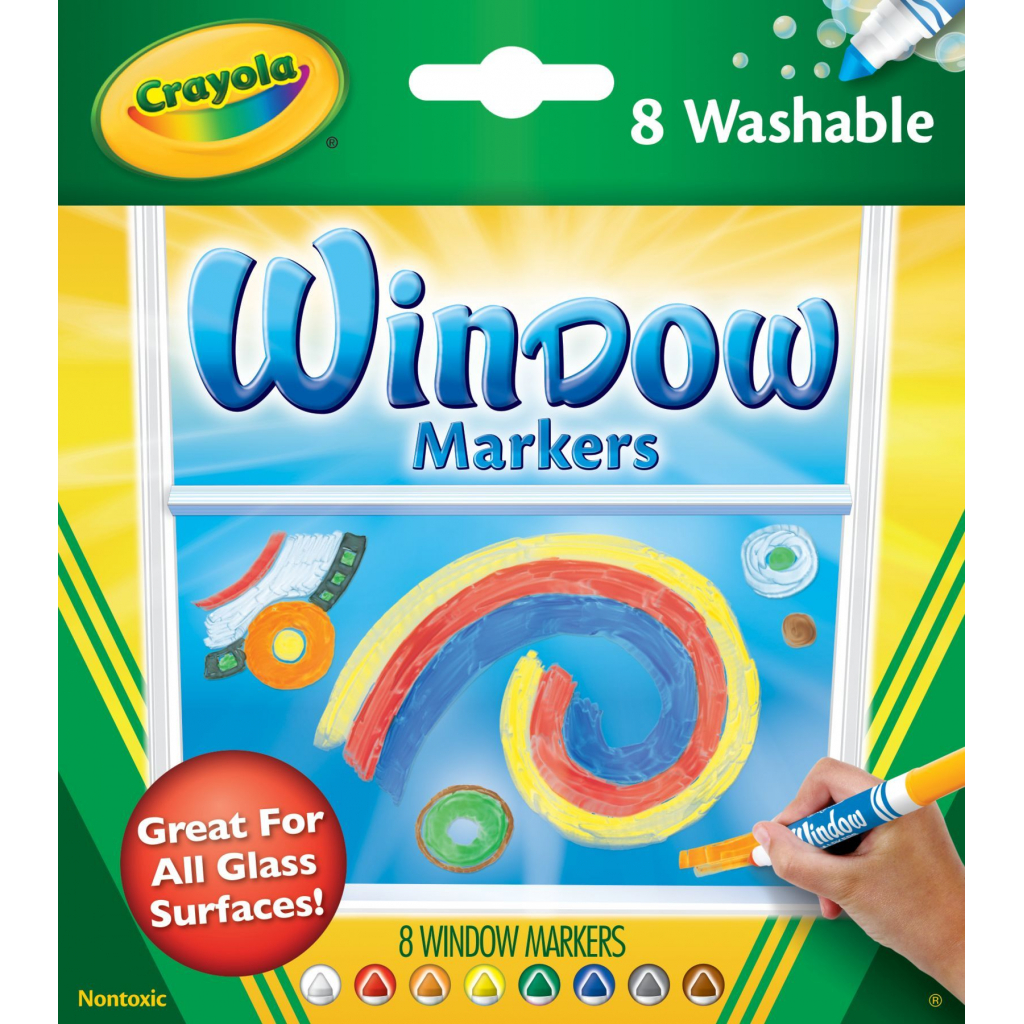 Фломастери Crayola Набір Washable для малювання на склі 8 шт (256344.024) - зображення 1