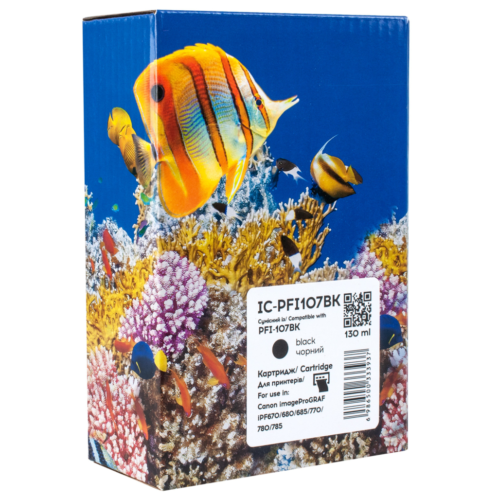 Картридж Barva Canon PFI-107BK (6705B001) 130 мл, Black (IC-PFI107BK) - зображення 1
