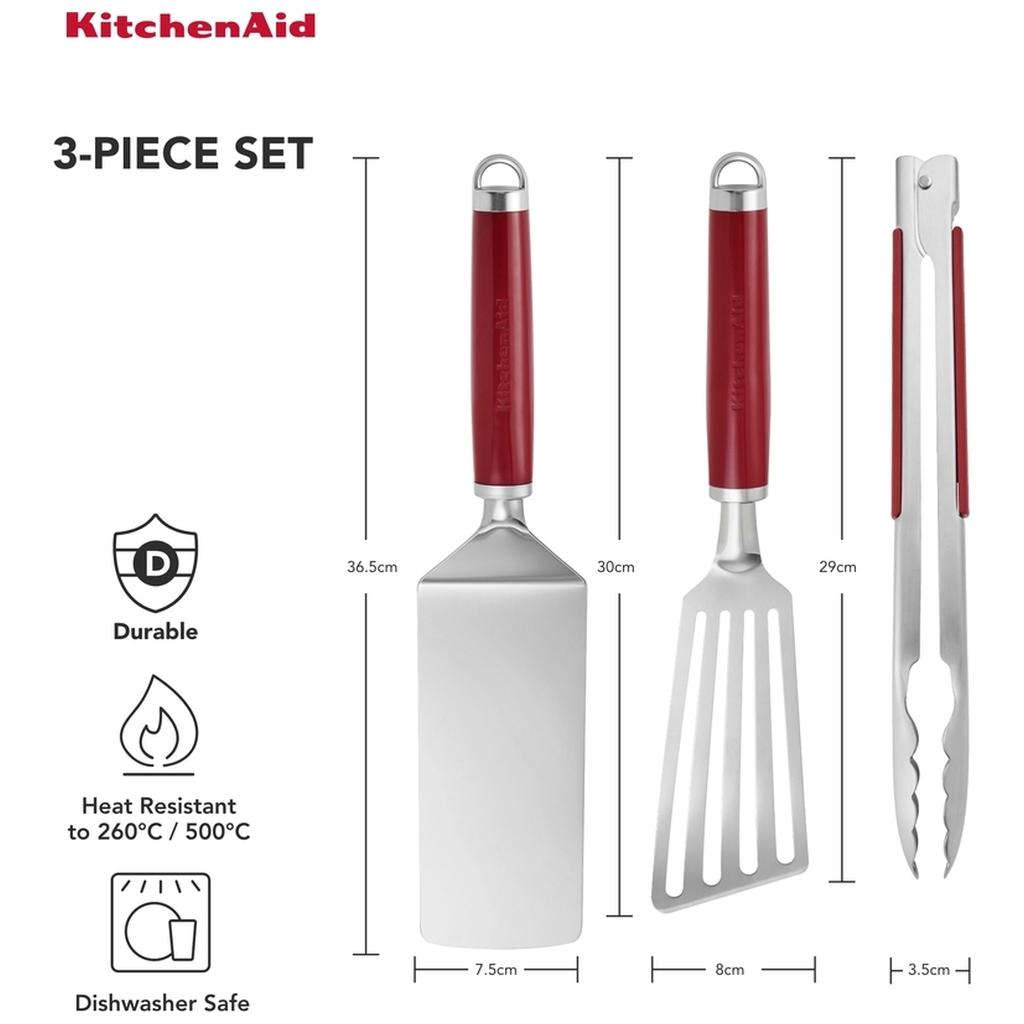 Набір для барбекю KitchenAid Coreline, 3 предмета, червоний (KAG930OHERE) - зображення 3