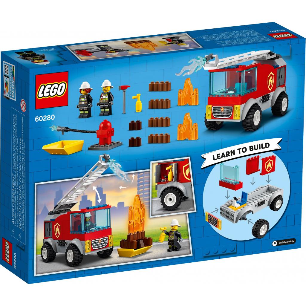 Конструктор LEGO City Fire Пожежна вантажівка з драбиною 88 деталей (60280) - зображення 8