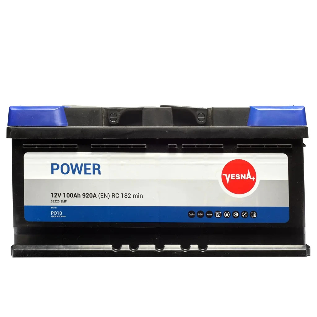 Акумулятор автомобільний Vesna 100 Ah/12V Power (415 000) - зображення 1