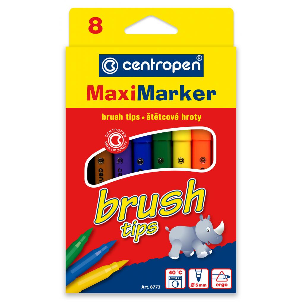 Фломастери Centropen 8773 Maxi Brush tips, 8 colors (8773/08) - изображение 1