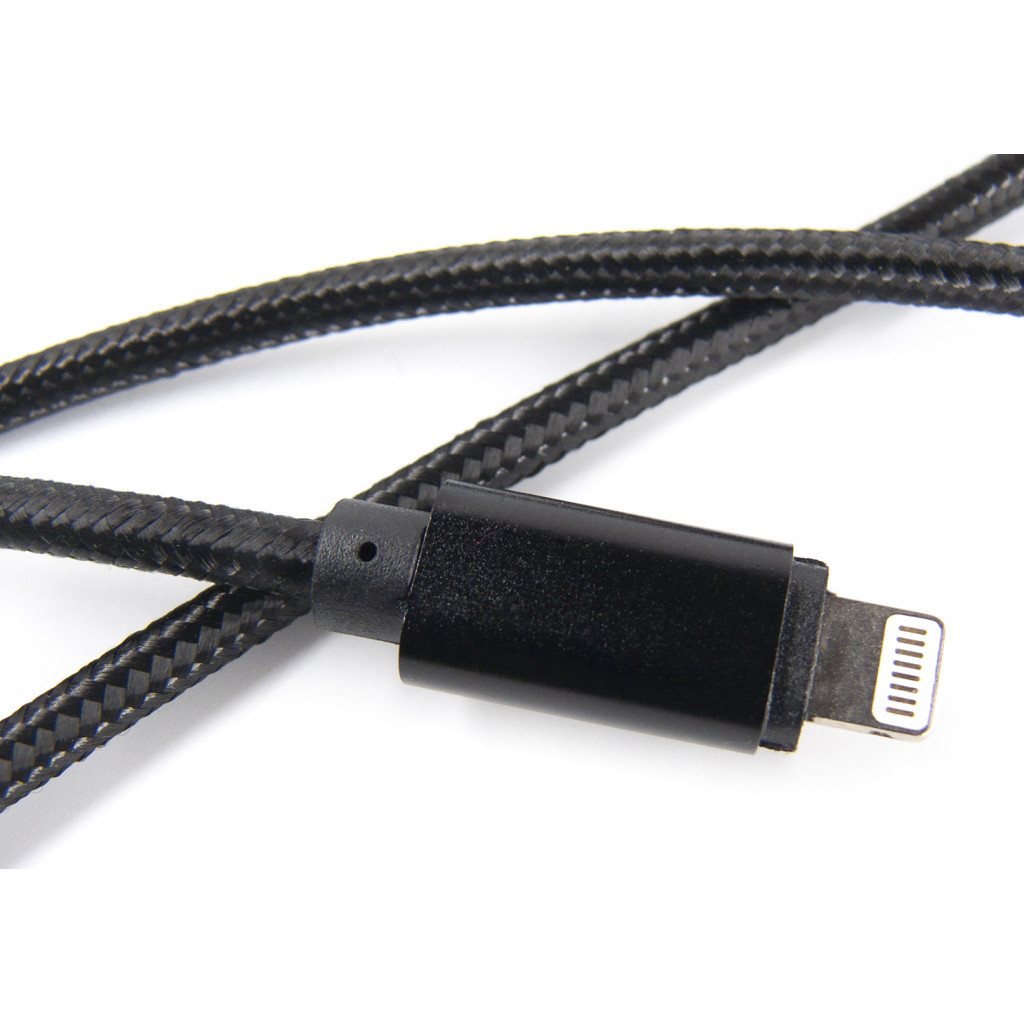 Дата кабель USB 2.0 AM to Lightning 0.2m black Dengos (NTK-L-SHRT-BLACK) - зображення 2