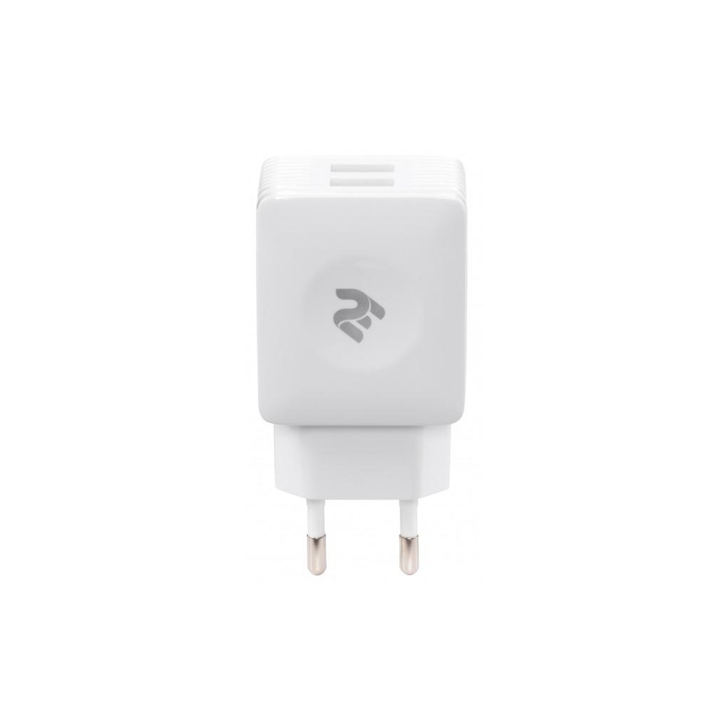 Зарядний пристрій 2E Wall for 2 USB - DC5.0V/4.2 A, white (2E-WC4USB-W) - зображення 1
