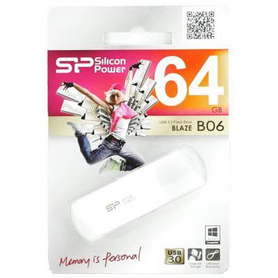 USB флеш накопичувач Silicon Power 64GB Blaze B06 White USB 3.0 (SP064GBUF3B06V1W) - зображення 5