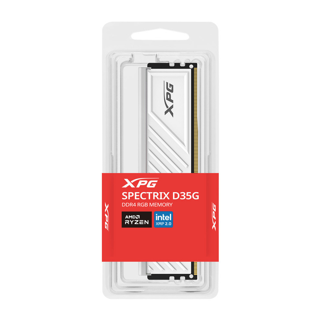 Модуль пам'яті для комп'ютера DDR4 8GB 3600 MHz XPG Spectrix D35G RGB White ADATA (AX4U36008G18I-SWHD35G) - зображення 4