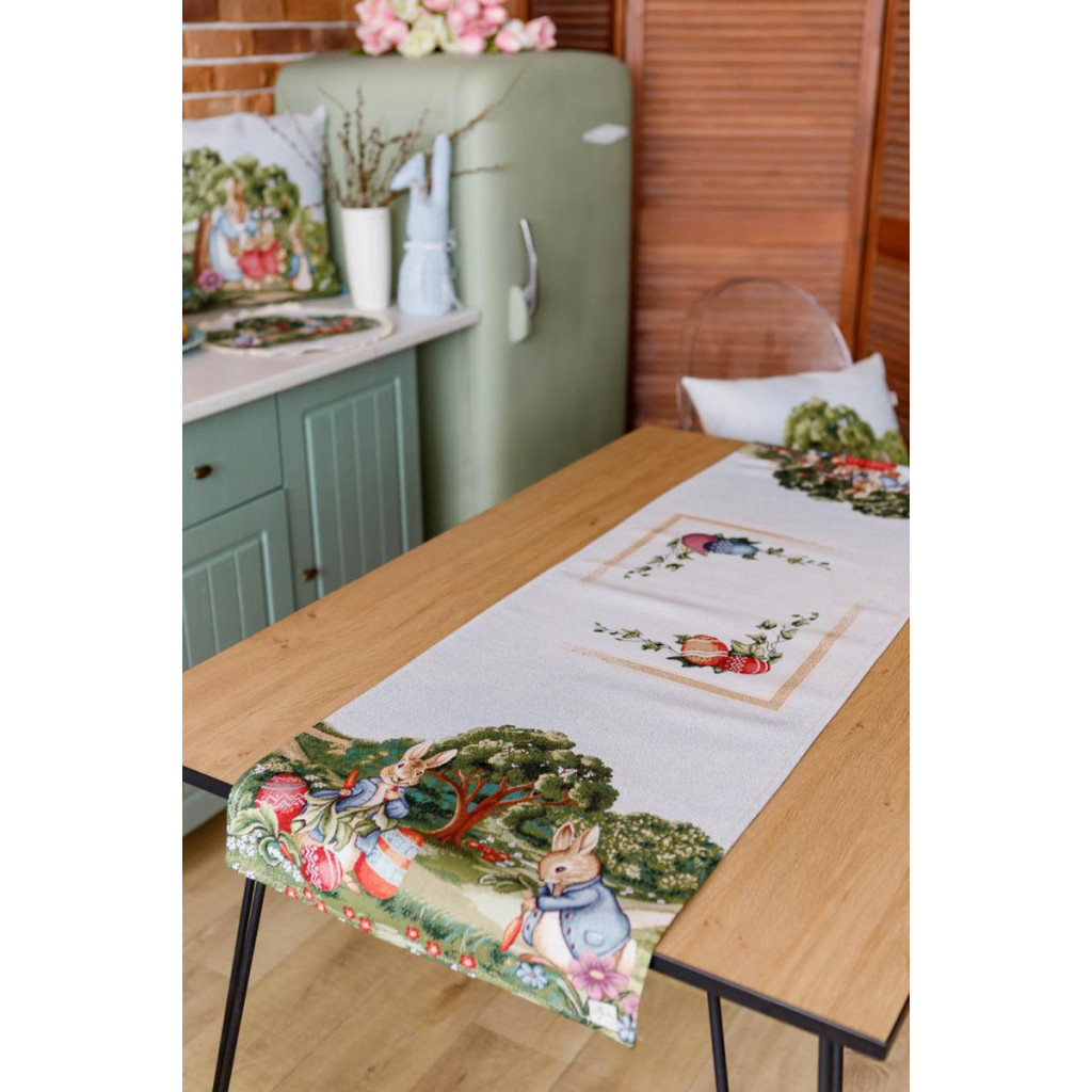Доріжка на стіл Прованс гобеленова Велекодня Галявина 35х100 см (034165) - зображення 3