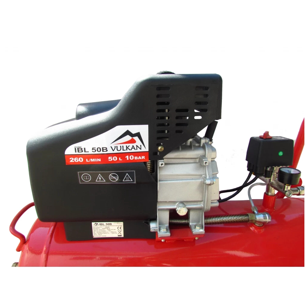 Компресор Vulkan IBL50B 50л 250/190л/хв, 1,8кВт, 10bar, 1 циліндр (IBL50B) - зображення 5