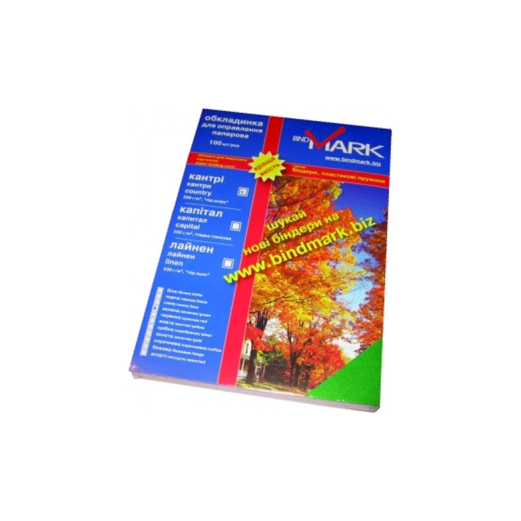 Обкладинка для палітурки bindMARK карт. Кантри А4 230г/м2 (100 шт.) зел.(8717201111269) (41705) - изображение 1