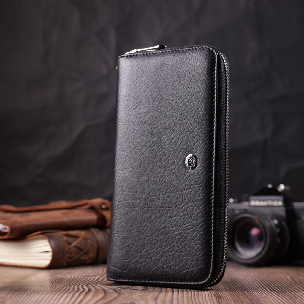 Гаманець ST Leather З натуральної шкіри Чорний (22562) - зображення 8