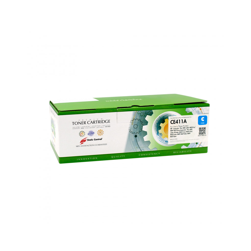 Картридж Static Control HP CLJP CE411A (305A) 2.6k cyan (002-01-RE411A) - зображення 1
