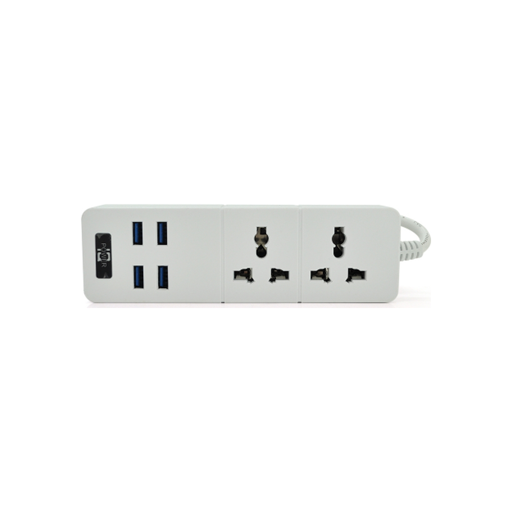 Мережевий фільтр живлення Voltronic TВ-Т07, 2роз, 4*USB White (ТВ-Т07-White) - зображення 1