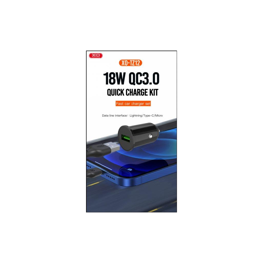 Зарядний пристрій XO TZ12 QC3.0 (1USB/18W) + USB - Type-C Black (XO-TZ12-BK) - зображення 2