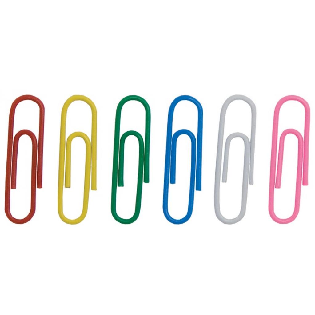 Скріпки канцелярські Buromax 28мм, colored, rounded 100 шт (BM.5015) - изображение 1