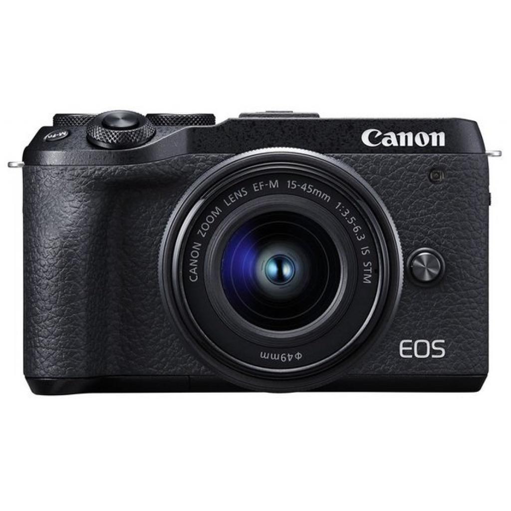 Цифровий фотоапарат Canon EOS M6 Mark II + 15-45 IS STM + EVF Kit Black (3611C053) - зображення 6