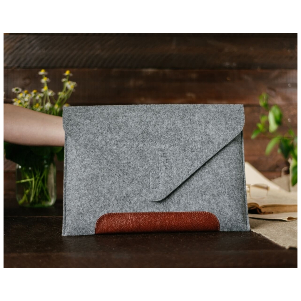 Чохол до ноутбука Gmakin 14" Macbook Pro, envelope, LightGray, brown stripe (GM10-14) - зображення 8
