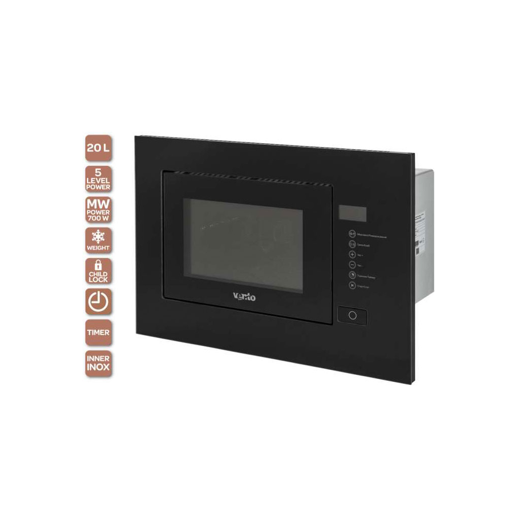 Мікрохвильова піч Ventolux MWBI 20 G BK TC - зображення 2