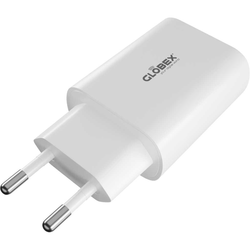 Зарядний пристрій Globex USB-C 20W FastPower white (20WC1A) - зображення 3