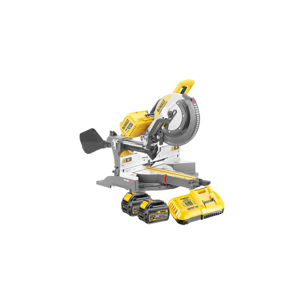 Торцювальна пила DeWALT 54В XR FLEXVOLT Li-Ion, диск 305х30 мм, XPS, 25.5 кг, 2x6Ah, БЖ (DHS780T2A) - изображение 1