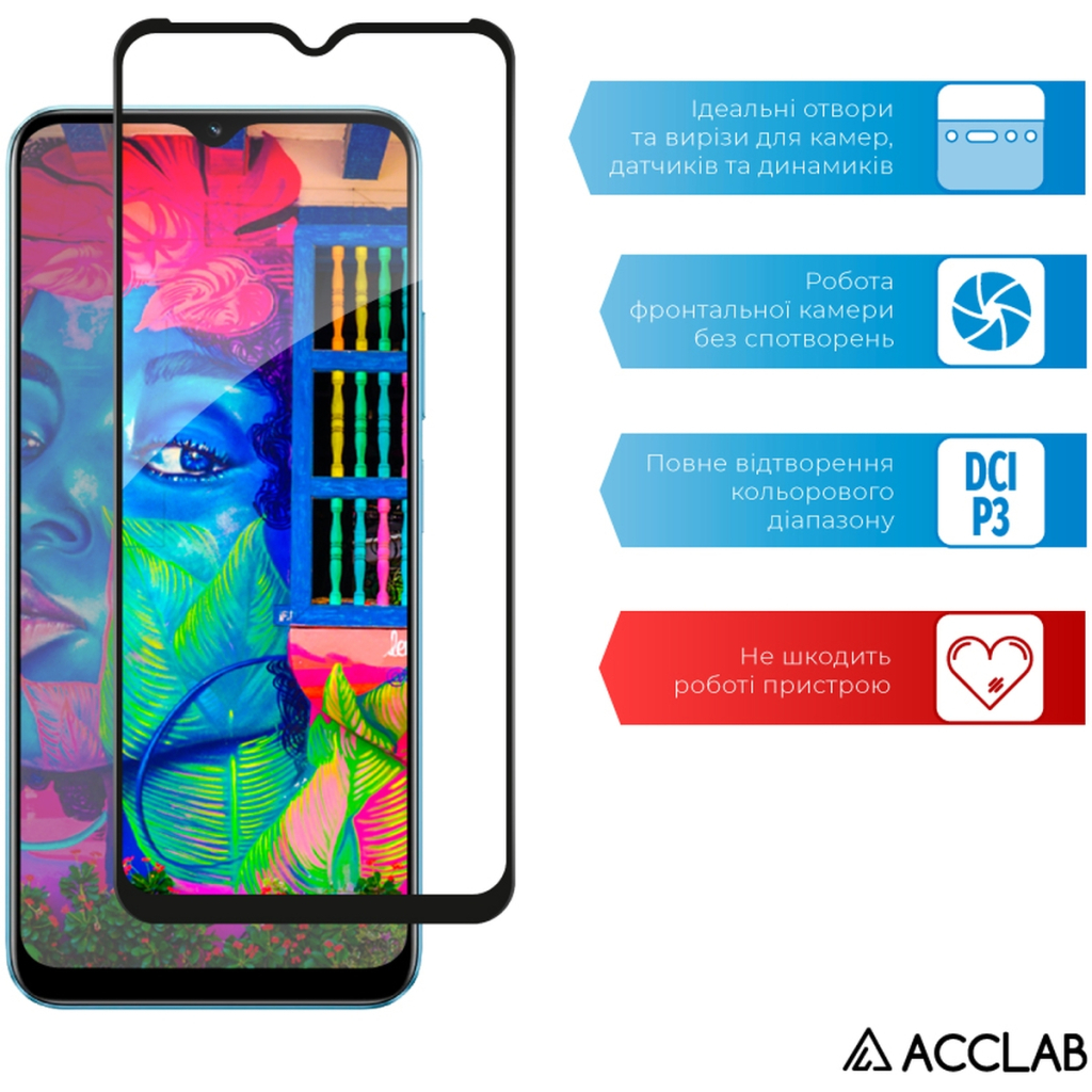 Скло захисне ACCLAB Full Glue Realme C30S Black (1283126551888) - зображення 5