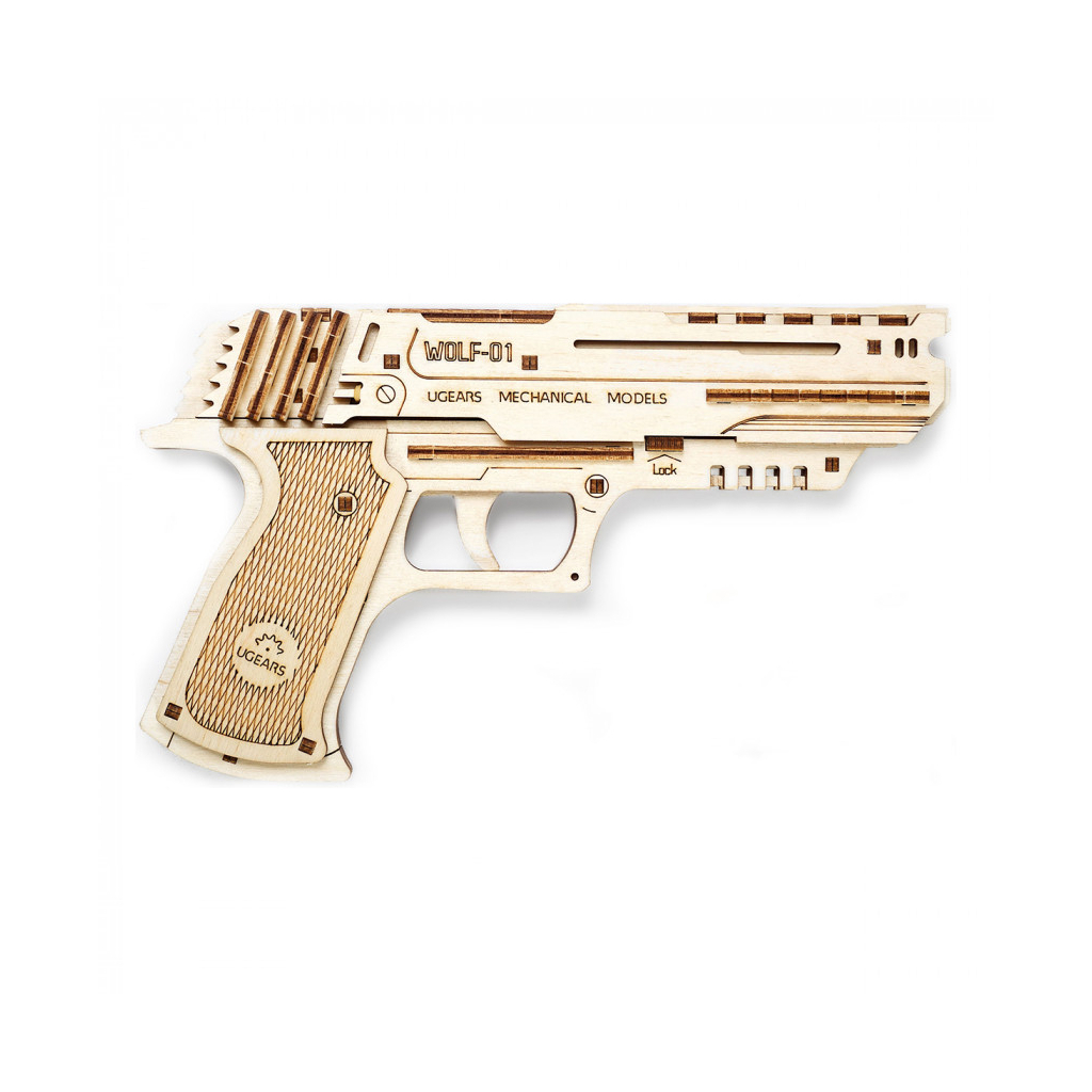 Збірна модель Ugears Пістолет Вольф-01 (6332717) - зображення 1