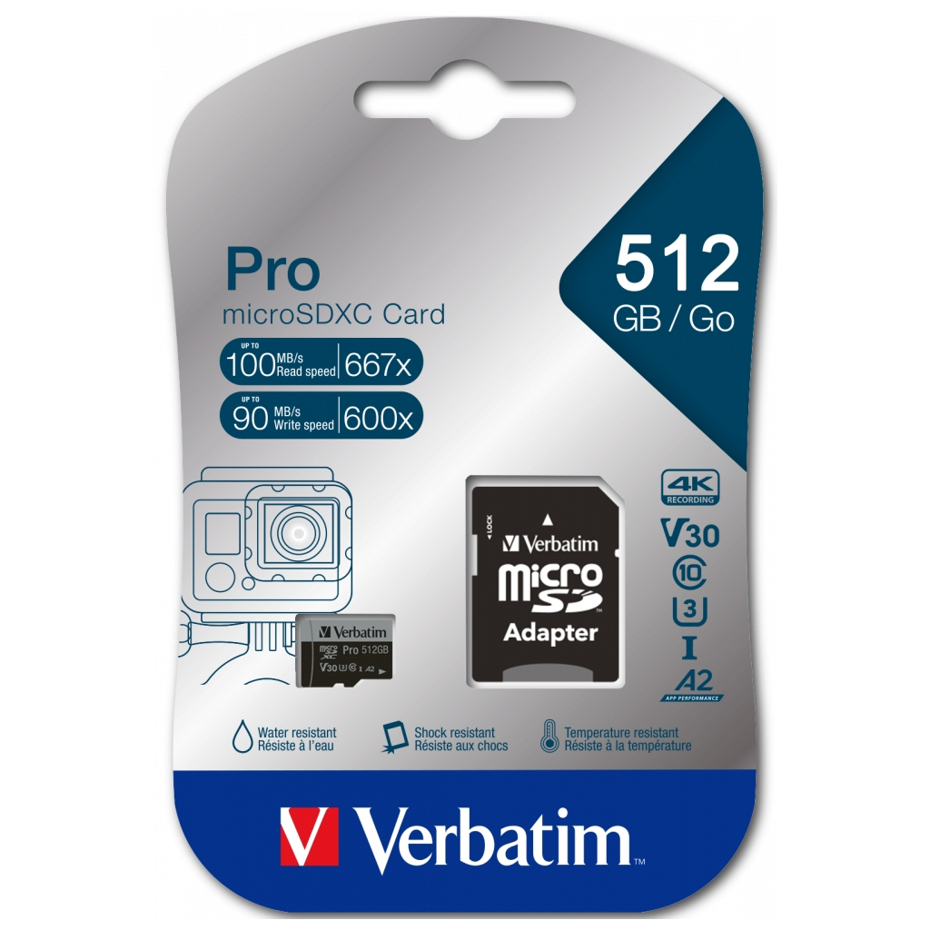 Карта пам'яті Verbatim 512GB microSDXC class 10 UHS-III PRO (47046) - зображення 3