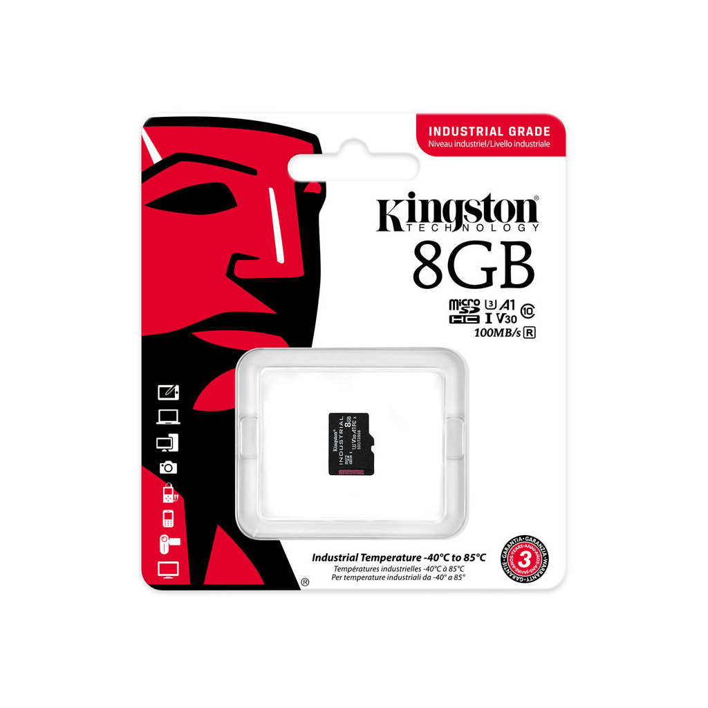 Карта пам'яті Kingston 8GB microSDHC class 10 UHS-I V30 A1 (SDCIT2/8GBSP) - зображення 3