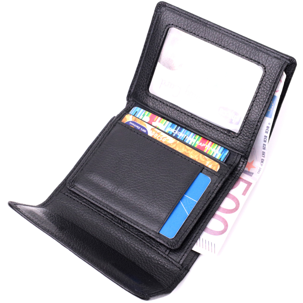 Гаманець ST Leather З натуральної шкіри Чорний (19494) - зображення 6