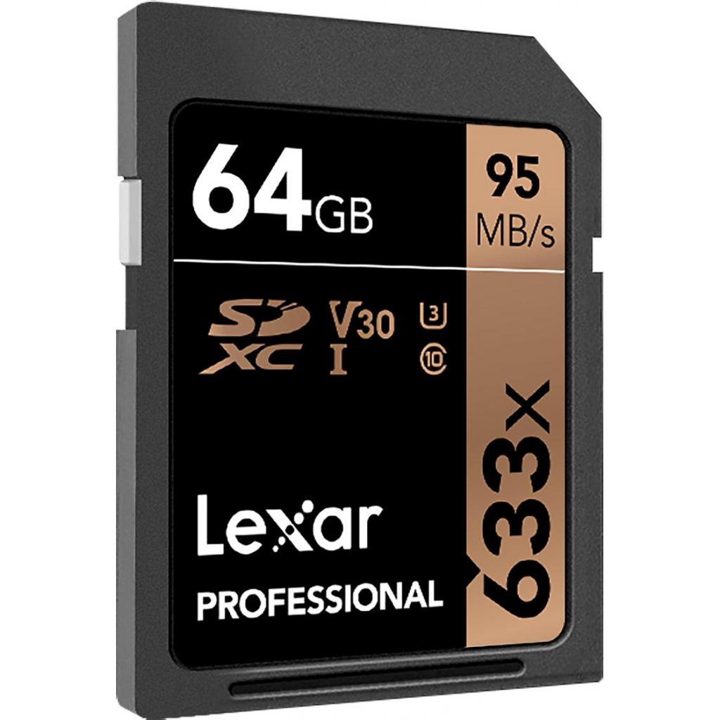 Карта пам'яті Lexar 64GB SDXC class 10 UHS-I U3 V30 633x Professional (LSD64GCB633) - зображення 2
