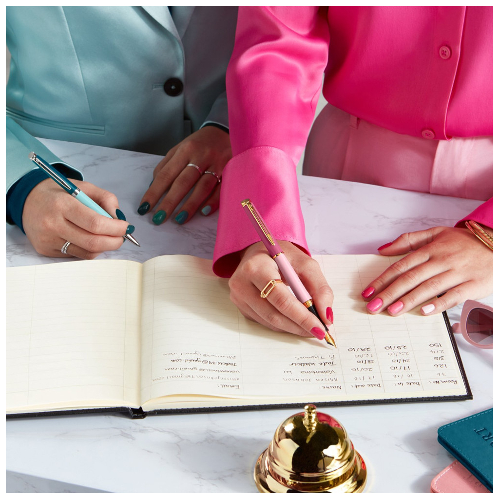 Ручка пір'яна Waterman HEMISPHERE Colour Blocking Pink GT  FP F (12 581) - изображение 8