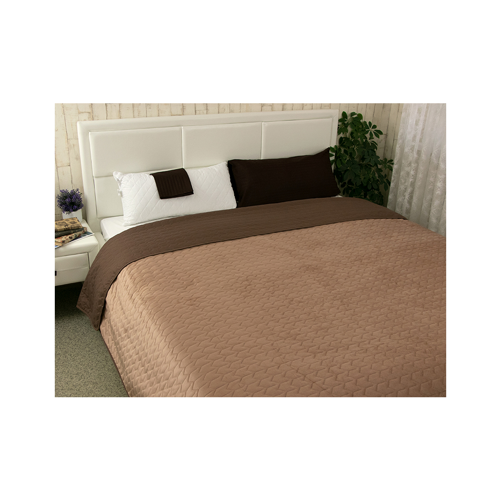 Подушка Руно Силіконова Spanish Style 40х80 см з сатиновою коричневою наволочкою (307Spanish style_brown) - зображення 5