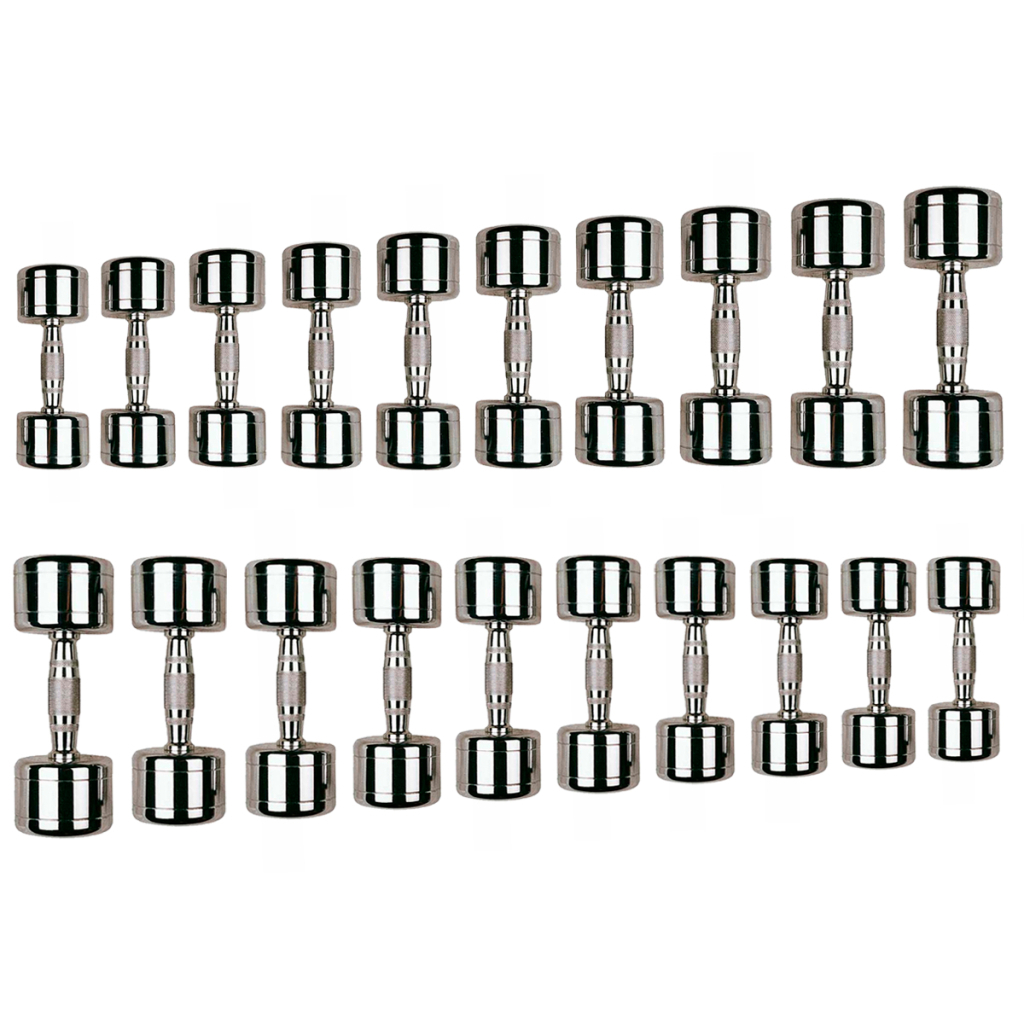 Гантельний набір Stein хромованих гантелей 1-10 кг 10 пар (DB3002 (1-10)) - зображення 1