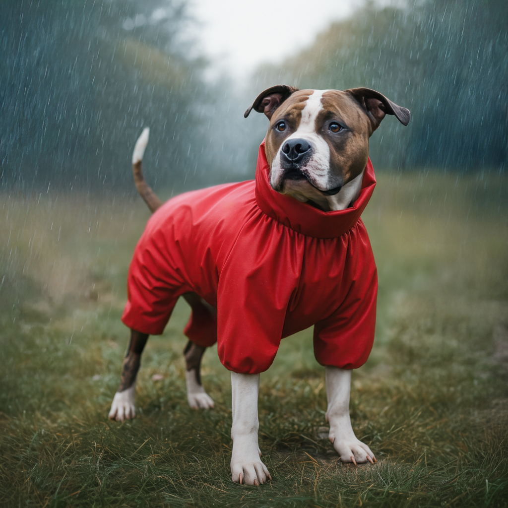 Дощовик для тварин WAUDOG Clothes водонепроникний M45 червоний (19883) - зображення 4