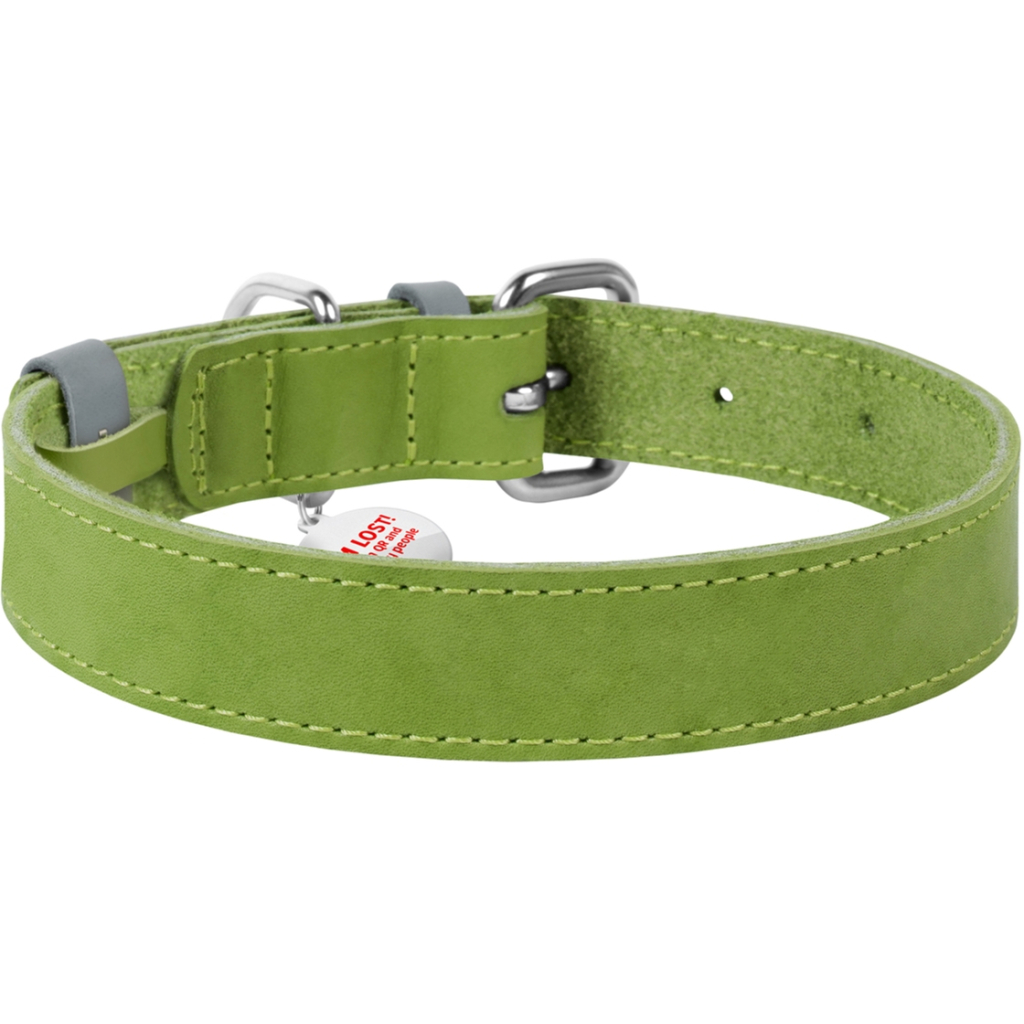 Нашийник для тварин WAUDOG Classic шкіряний 20 мм х 30-39 см салатовий (02175) - зображення 2