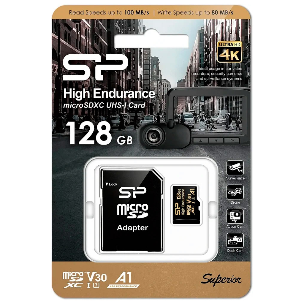 Карта пам'яті Silicon Power 128GB microSDXC class 10 UHS-I U3 V30 A1 High Endurance (SP128GBSTXDV3V1HSP) - зображення 3