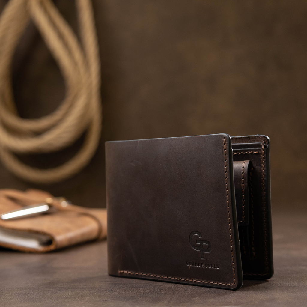Портмоне Grande Pelle Шкіряне Коричневе (11553) - зображення 7