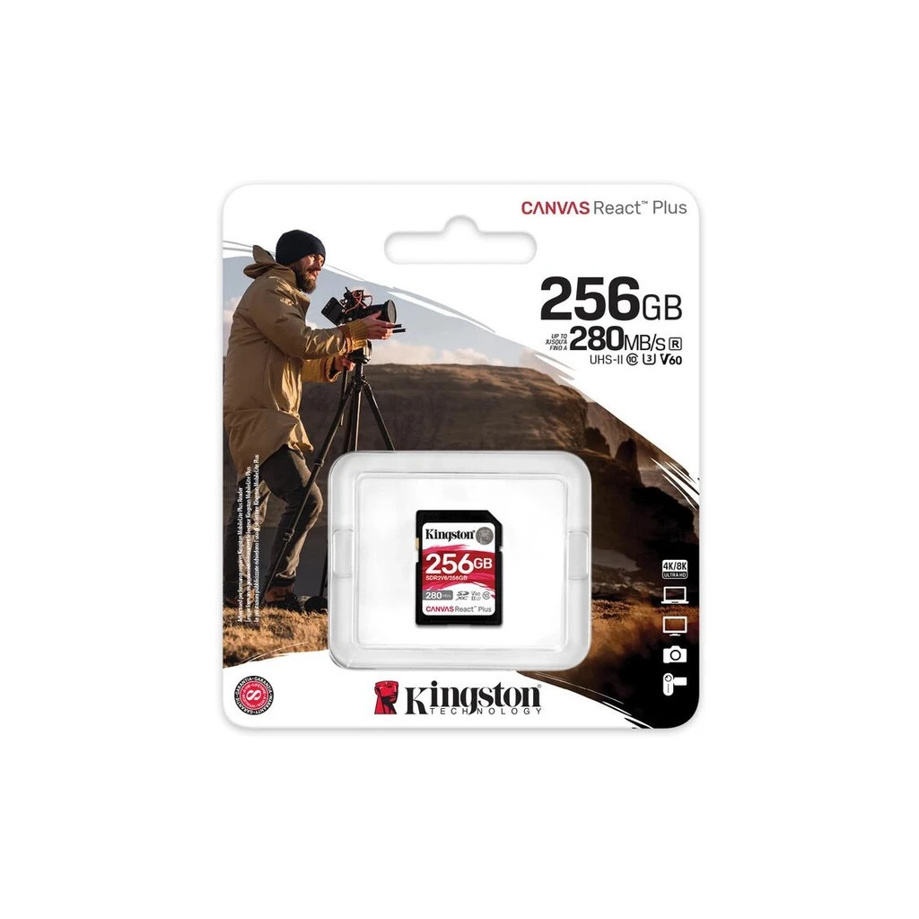 Карта пам'яті Kingston 256GB SDXC class 10 UHS-II U3 Canvas React Plus (SDR2V6/256GB) - зображення 3