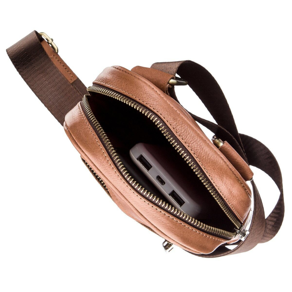 Сумка Shvigel Чоловіча шкіряна Руда (19104) - зображення 6