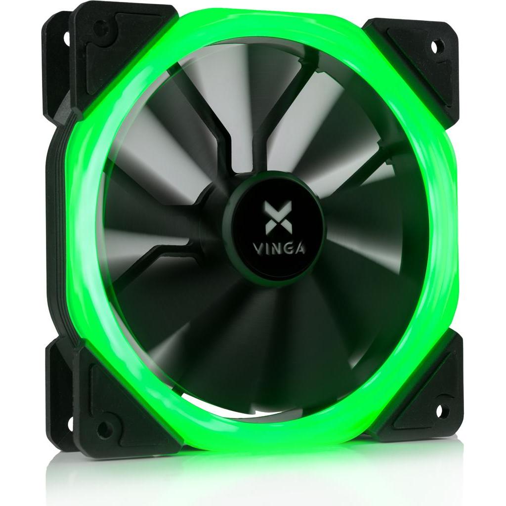 Кулер до корпусу Vinga LED fan-01 green - зображення 1