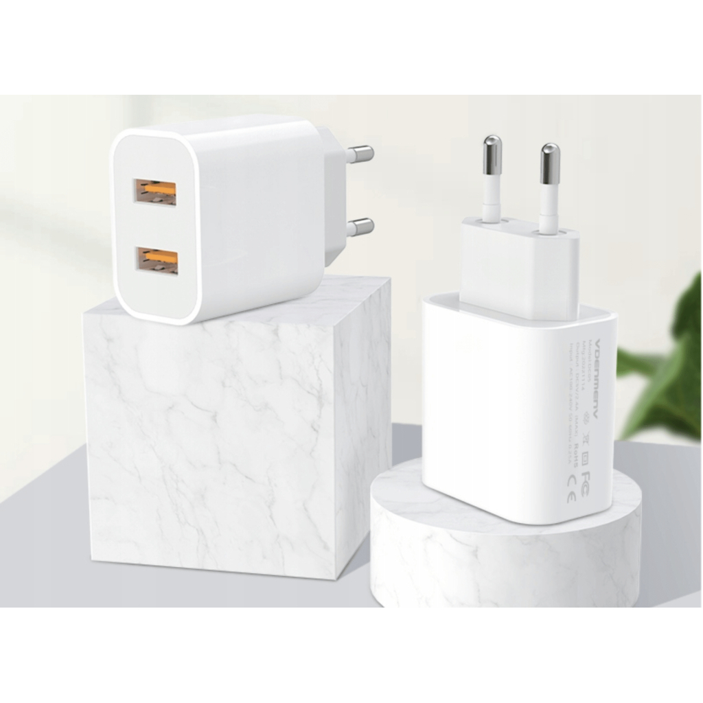 Зарядний пристрій Denmen 2xUSB 2.4A white (DM-DC05-WH) - зображення 6